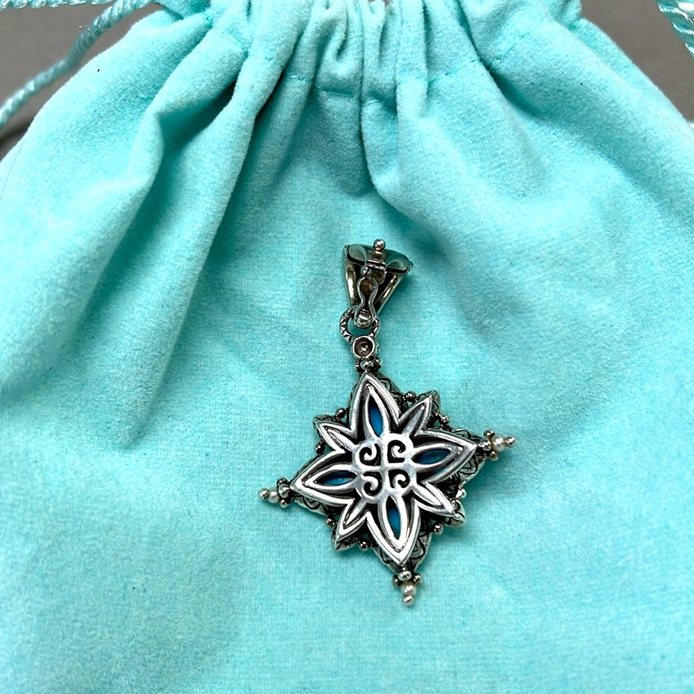 Barbara Bixby 925 Sterling Silver and 18k gold Turquoise Enhancer - Picture 2 of 4